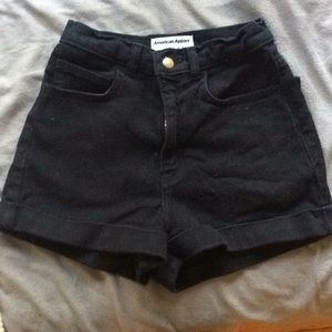 American Apparel black denim shorts.